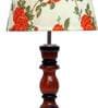 Paxton Orange & White Fabric Shade Night Lamp With Wood Base