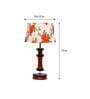 Brescia Orange & White Fabric Shade Night Lamp With Wood Base