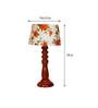 Nirvana Orange & White Fabric Shade Night Lamp With Wood Base