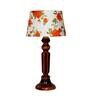 Ventus Orange & White Fabric Shade Night Lamp With Wood Base