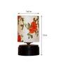 Orlando Orange & White Fabric Shade Night Lamp With Wood Base
