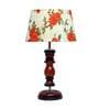 Paxton Orange & White Fabric Shade Night Lamp With Wood Base