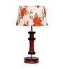 Brescia Orange & White Fabric Shade Night Lamp With Wood Base