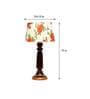 Mabel Orange & White Fabric Shade Night Lamp With Wood Base