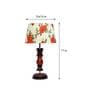 Paxton Orange & White Fabric Shade Night Lamp With Wood Base