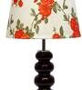 Henry Orange & White Fabric Shade Night Lamp With Wood Base