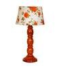 Arrow Orange & White Fabric Shade Night Lamp With Wood Base