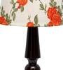 Imprisoned Orange & White Fabric Shade Night Lamp With Wood Base