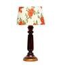 Mabel Orange & White Fabric Shade Night Lamp With Wood Base