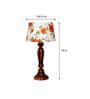 Mendeleev Orange & White Fabric Shade Night Lamp With Wood Base