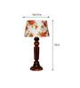 Ventus Orange & White Fabric Shade Night Lamp With Wood Base