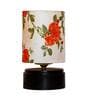 Orlando Orange & White Fabric Shade Night Lamp With Wood Base