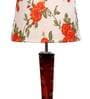 Titan Orange & White Fabric Shade Night Lamp With Wood Base