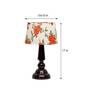 Imprisoned Orange & White Fabric Shade Night Lamp With Wood Base