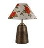 Orange & White Table Lamp With Brown Base