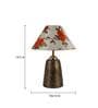 Orange & White Table Lamp With Brown Base