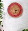 Orange & Yellow Colour Engineered Wood Wall Clock With 3D Texture Without Glass