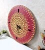 Orange & Yellow Colour Engineered Wood Wall Clock With 3D Texture Without Glass