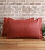 Orange Solid 210TC Jute 17 x 27 Inches Pillow Covers (Set of 2)