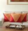 Orange 100% Cotton Geometric 16x16 inches Cushion Covers (Set of 3)