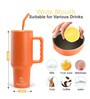 Orange 1200ml Stainless Steel Double Insulated Leak Proof Coffee Tumbler with Lid & Straw