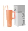 Orange 1200ml Stainless Steel Double Insulated Leak Proof Coffee Tumbler with Lid & Straw