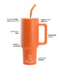 Orange 1200ml Stainless Steel Double Insulated Leak Proof Coffee Tumbler with Lid & Straw