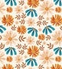 Orange 180 TC Floral Cotton Queen Double Bedsheet 2 Pillow covers