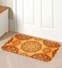 Orange Traditional Polyester 23 x 15 Inches Anti Skid Door Mat