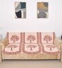 Orange 5 Seater Floral 10Pcs Sofa Covers