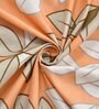 Orange Floral 180 TC Microfiber Double Bedsheet With 2 Pillow Covers