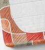 Orange Abstract 220 TC Microfiber King Size Fitted Bedsheet With 2 Pillow Covers