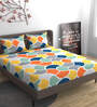 Multicolor Abstract 280 TC Microfibre Fitted King Bedsheet 2 Pillow Covers