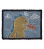 Orange Abstract Cotton 24x16 Inches AntiSkid Door Mat (1Pc)