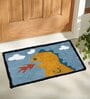 Orange Abstract Cotton 24x16 Inches AntiSkid Door Mat (1Pc)