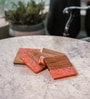 Orange Acacia Wood (Set of 4) Resin Coasters