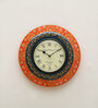 Orange Analog Traditional  Wall Clock