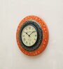 Orange Analog Traditional  Wall Clock
