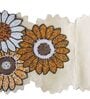 Floral Beaded (36x13) Orange & White Cotton Table Runner