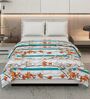 Orange Blue 100% COTTON Solid 150 GSM King Bed Comforter