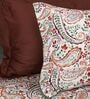 Orange Bohemian Paisley Design 210 TC 100% Cotton Superking Bedsheet with 2 Pillow Covers