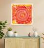 Warli Orange Canvas Teakwood And MDF Framed Art Print