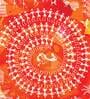 Warli Orange Canvas Teakwood And MDF Framed Art Print