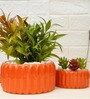 Orange Ceramic (Set of 2) Desk Pots