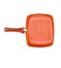 Orange Ceramic Aluminium Non Stick Non Induction Grill Pan