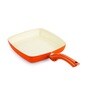 Orange Ceramic Aluminium Non Stick Non Induction Grill Pan