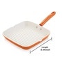 Orange Ceramic Aluminium Non Stick Non Induction Grill Pan