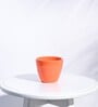 Orange Ceramic Apple Shape Desk Pot Planter
