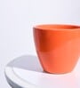 Orange Ceramic Apple Shape Desk Pot Planter