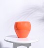 Orange Ceramic Apple Shape Desk Pot Desk Pot